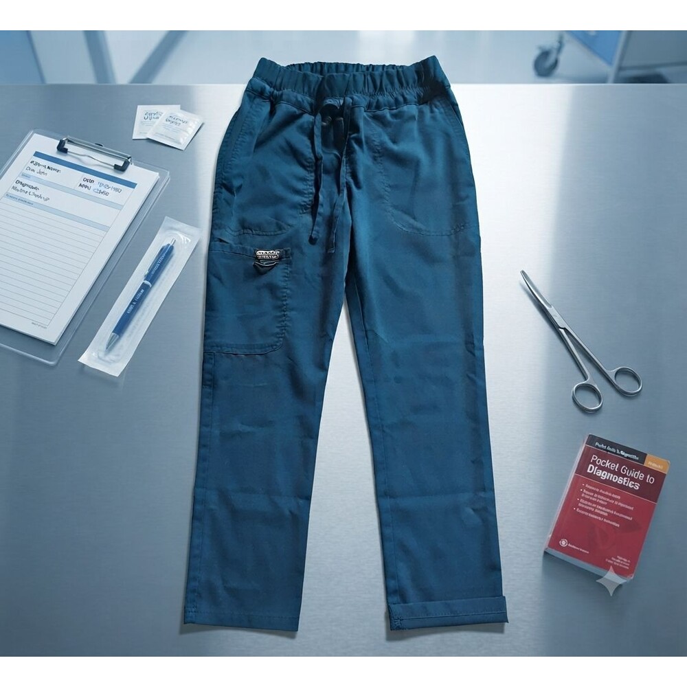 Cherokee Workwear Revolution Scrub Pants XS Women’s Teal Blue Drawstring Medical